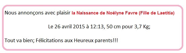 NF26042015 - Naissance Noelyne Favre 26.04.2015